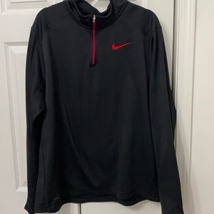 Men’s black/red Nike quarter zip sweatshirt